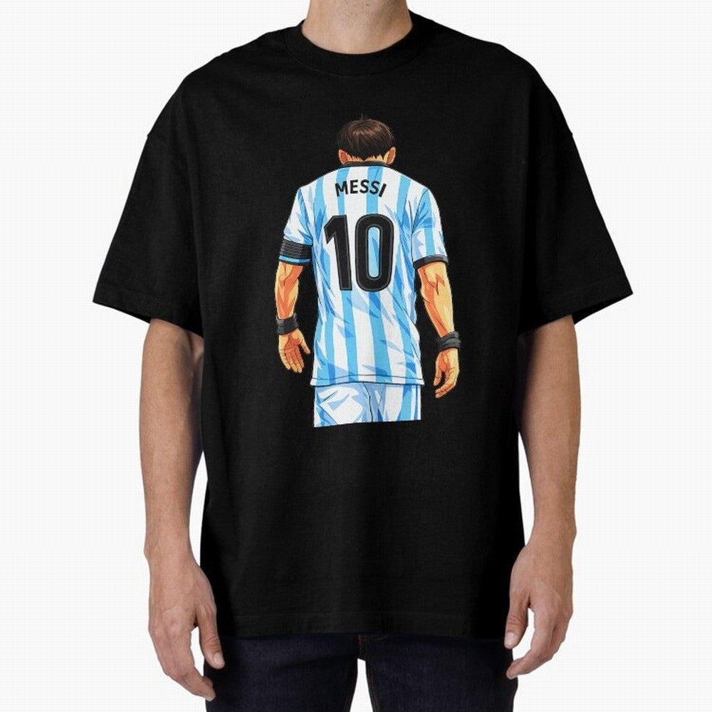 Messi Argentina 10 Oversized T-Shirt Build the FIFA World Cup 2026 Journey through Messi and Cristiano Ronaldo Highlights, England Pride, Football Passion, Legendary Performances, Festival Vibes and Supporter Community; Great for Supporters Who