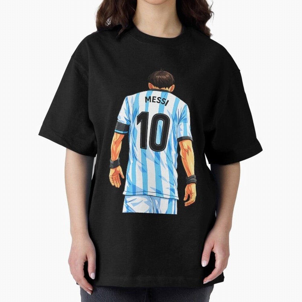 Messi Argentina 10 Oversized T-Shirt Build the FIFA World Cup 2026 Journey through Messi and Cristiano Ronaldo Highlights, England Pride, Football Passion, Legendary Performances, Festival Vibes and Supporter Community; Great for Supporters Who
