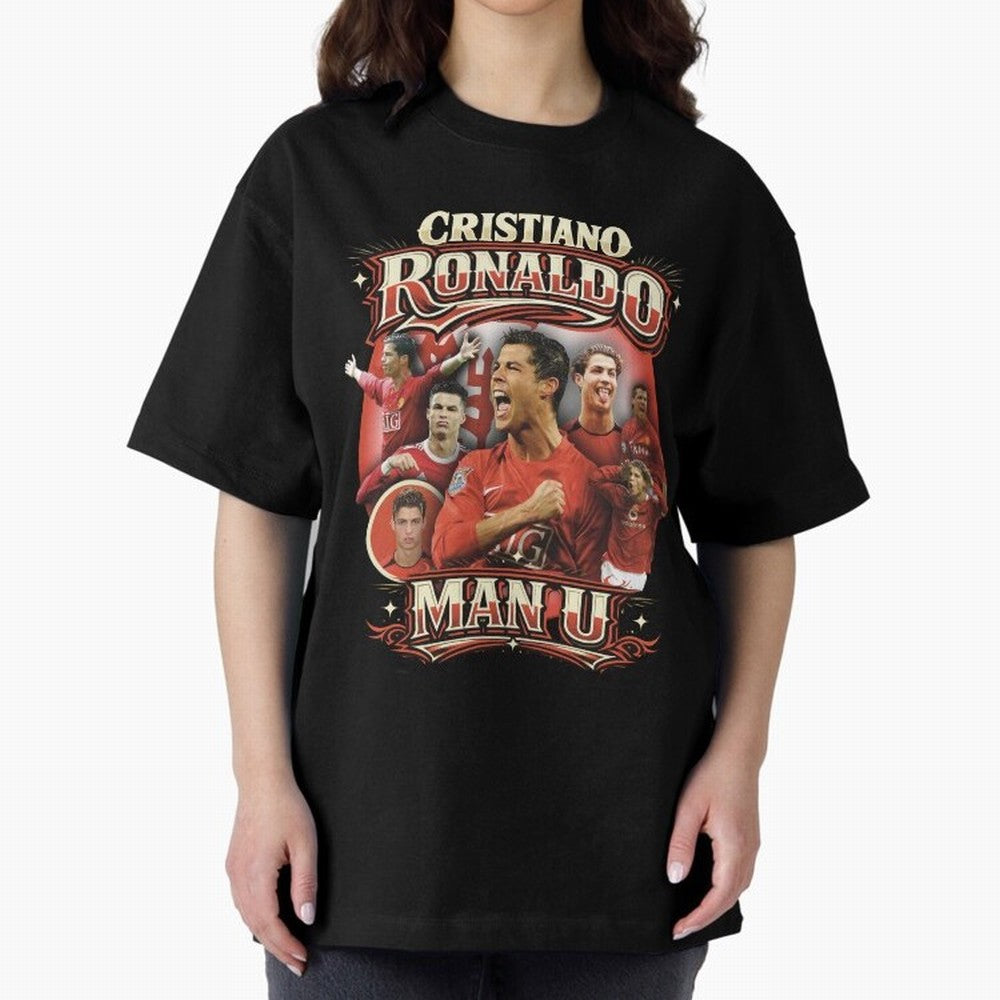 Cristiano Ronaldo Manchester United Oversized T-Shirt Celebrate Every Goal in Match Day Hype around FIFA World Cup 2026 USA Canada Mexico, Neymar, Haaland and Cristiano Ronaldo, Argentina, Global Supporter Spirit, Legendary Goals, National Colors