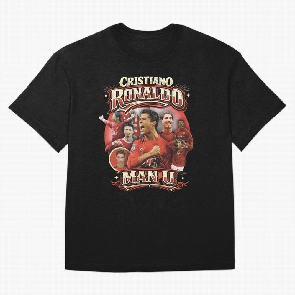 Cristiano Ronaldo Manchester United Oversized T-Shirt Celebrate Every Goal in Match Day Hype around FIFA World Cup 2026 USA Canada Mexico, Neymar, Haaland and Cristiano Ronaldo, Argentina, Global Supporter Spirit, Legendary Goals, National Colors
