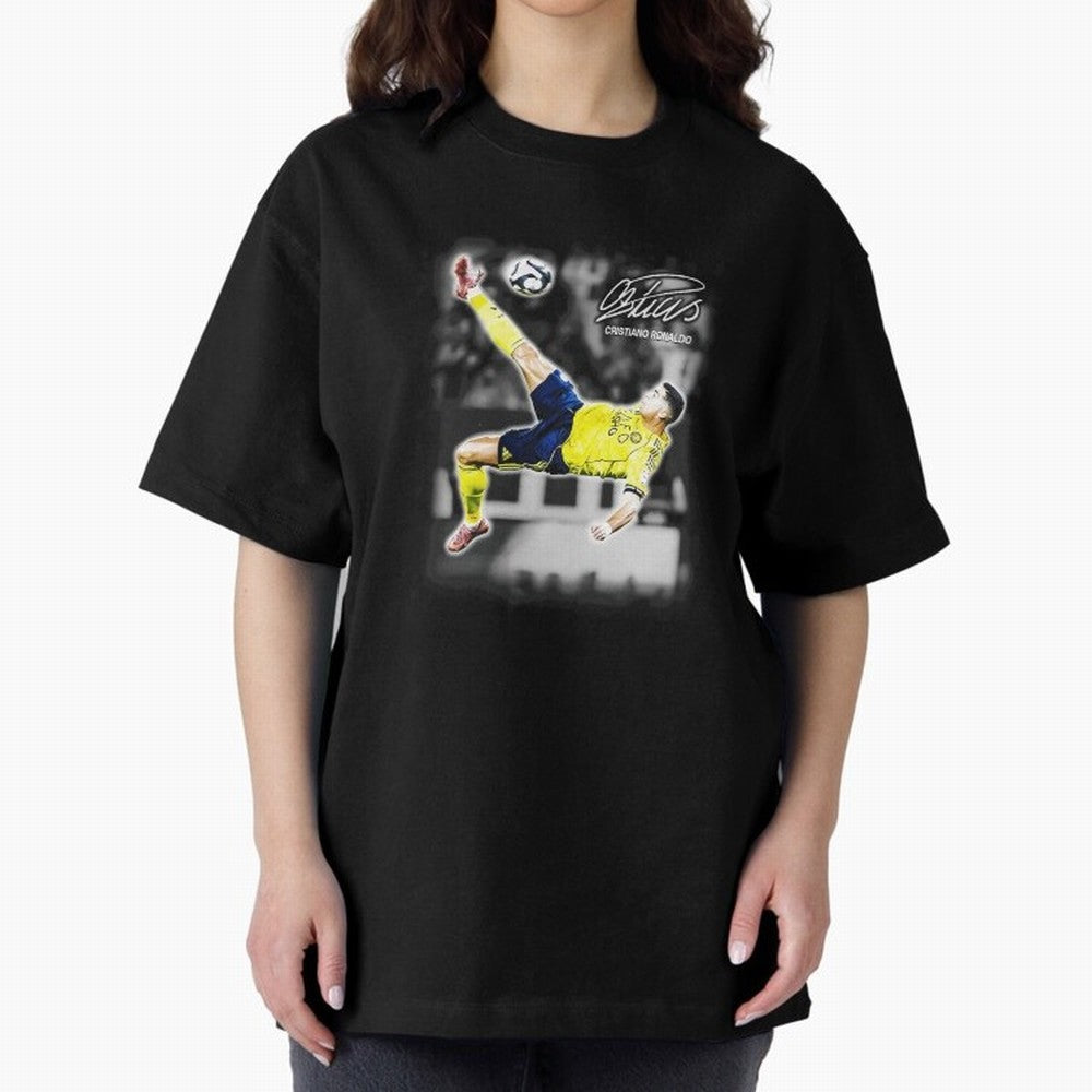 Cristiano Ronaldo Bicycle Kick Oversized T-Shirt Fuel Your Fan Pride for FIFA World Cup 2026 USA Canada Mexico Driven by Messi and Cristiano Ronaldo, France Energy, Goal Celebration Energy, Supporter Heritage, Football Icons and Worldwide