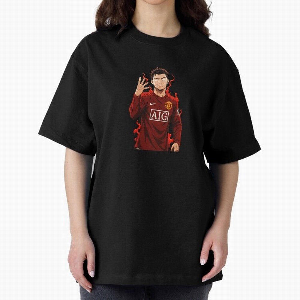 Cristiano Ronaldo Anime Art Blue Lock Inspired Football Legend Oversized T-Shirt Experience the Global Stage of FIFA World Cup 2026 for Fans of Messi and Cristiano Ronaldo and France, Bringing Supporter Pride, Iconic Celebrations, Legendary Names