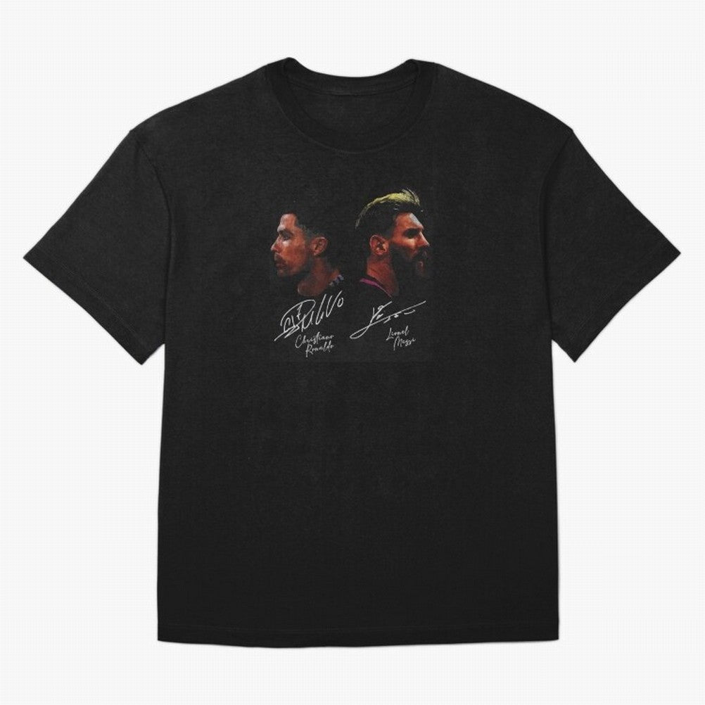 Cristiano Ronaldo & Lionel Messi Signature Oversized T-Shirt Join the Countdown to FIFA World Cup 2026 USA Canada Mexico Spirit, Filled with France, Mbappe and Neymar, Game Day Rituals, Football Legends, Country Pride and the Road to the Final;