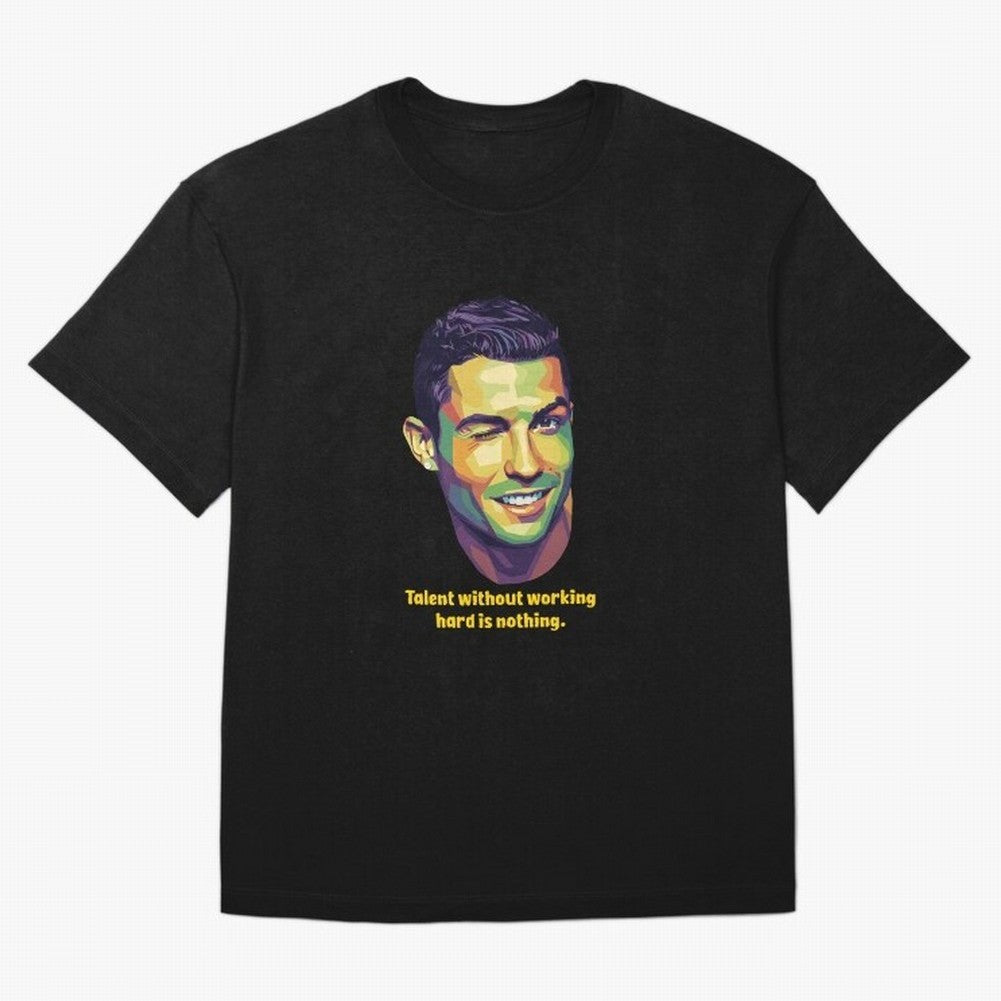 Cristiano Ronaldo Quotes Oversized T-Shirt Celebrate Football Dreams Across the FIFA World Cup 2026 USA Canada Mexico Journey through Mbappe and Neymar Highlights, England and Germany Pride, Football Passion, Legendary Performances, Festival Vibes