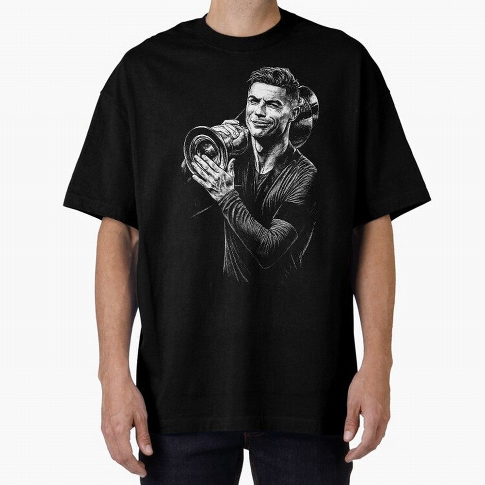 Cristiano Ronaldo Nations League Cup Oversized T-Shirt Carry National Pride through Global Football Passion for FIFA World Cup 2026, Filled with Messi, CR7 and Mbappe, Argentina and Brazil, Stadium Chants, National Pride, Trophy Dreams and