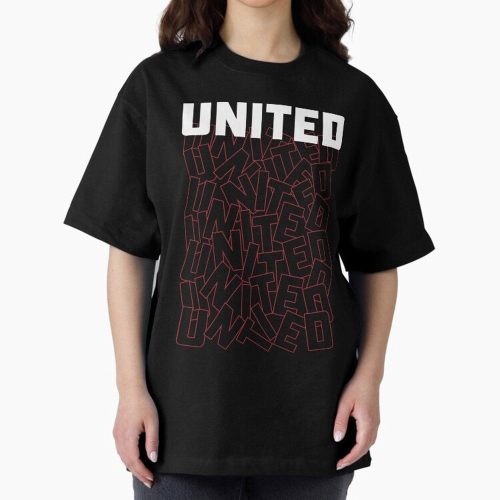 Manchester United Oversized T-Shirt Show Match Day Excitement for FIFA World Cup 2026 Group Stage Capturing Messi, Neymar and Mbappe, Brazil Energy, Retro Football Energy, Iconic Rivalries, Trophy Chase Drama and Stadium Atmosphere; Ideal for Fans