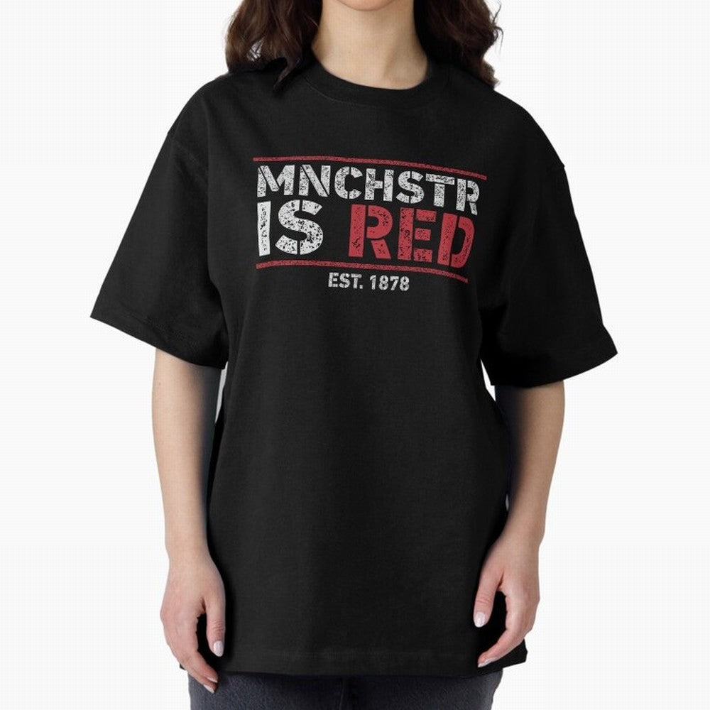 Manchester Is Red Oversized T-Shirt Cheer through Every Moment of Global Football Passion for FIFA World Cup 2026, Celebrating Neymar, Haaland and Cristiano Ronaldo, England and Germany, Global Supporter Spirit, Legendary Goals, National Colors and