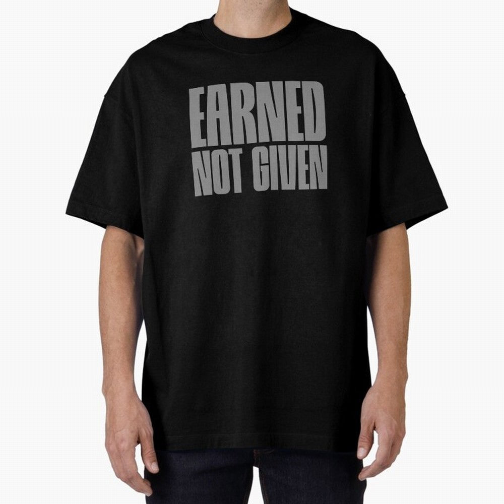 Earned not given grey 2 Oversized T-Shirt Step into the FIFA World Cup 2026 Group Stage Journey through Cristiano Ronaldo, Haaland and CR7 Highlights, Argentina and Brazil Pride, Retro Football Energy, Iconic Rivalries, Trophy Chase Drama and