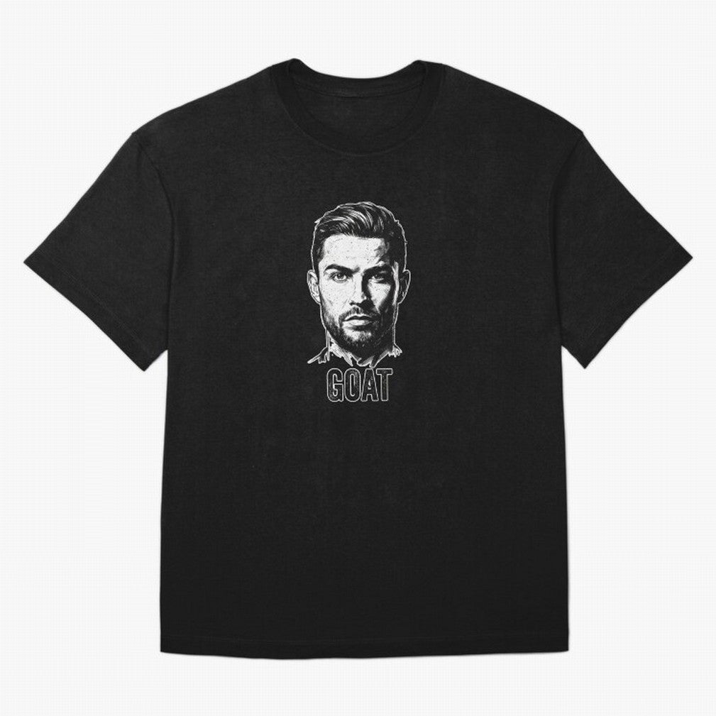 The G.O.A.T. ¨C Cristiano Ronaldo Legend Sketch Oversized T-Shirt Bring Champion Energy into FIFA World Cup 2026 for Fans of Neymar, Haaland and Cristiano Ronaldo and Spain, Bringing Football History, Final Match Energy, Crowd Noise and Once in a