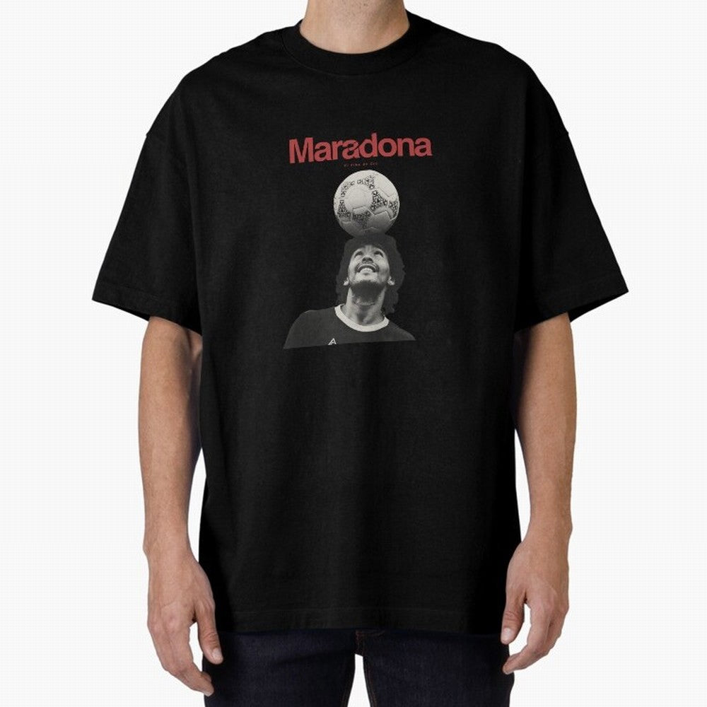 Diego Maradona Minimalist Oversized T-Shirt Bring Trophy Dreams to Global Football Passion for FIFA World Cup 2026, with CR7 and Messi, England, Retro Football Energy, Iconic Rivalries, Trophy Chase Drama and Stadium Atmosphere; Made for Collectors