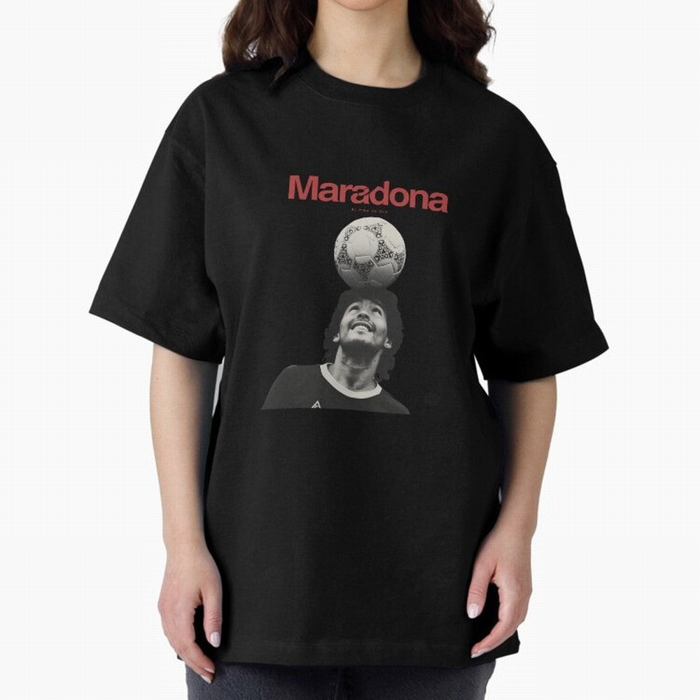 Diego Maradona Minimalist Oversized T-Shirt Bring Trophy Dreams to Global Football Passion for FIFA World Cup 2026, with CR7 and Messi, England, Retro Football Energy, Iconic Rivalries, Trophy Chase Drama and Stadium Atmosphere; Made for Collectors