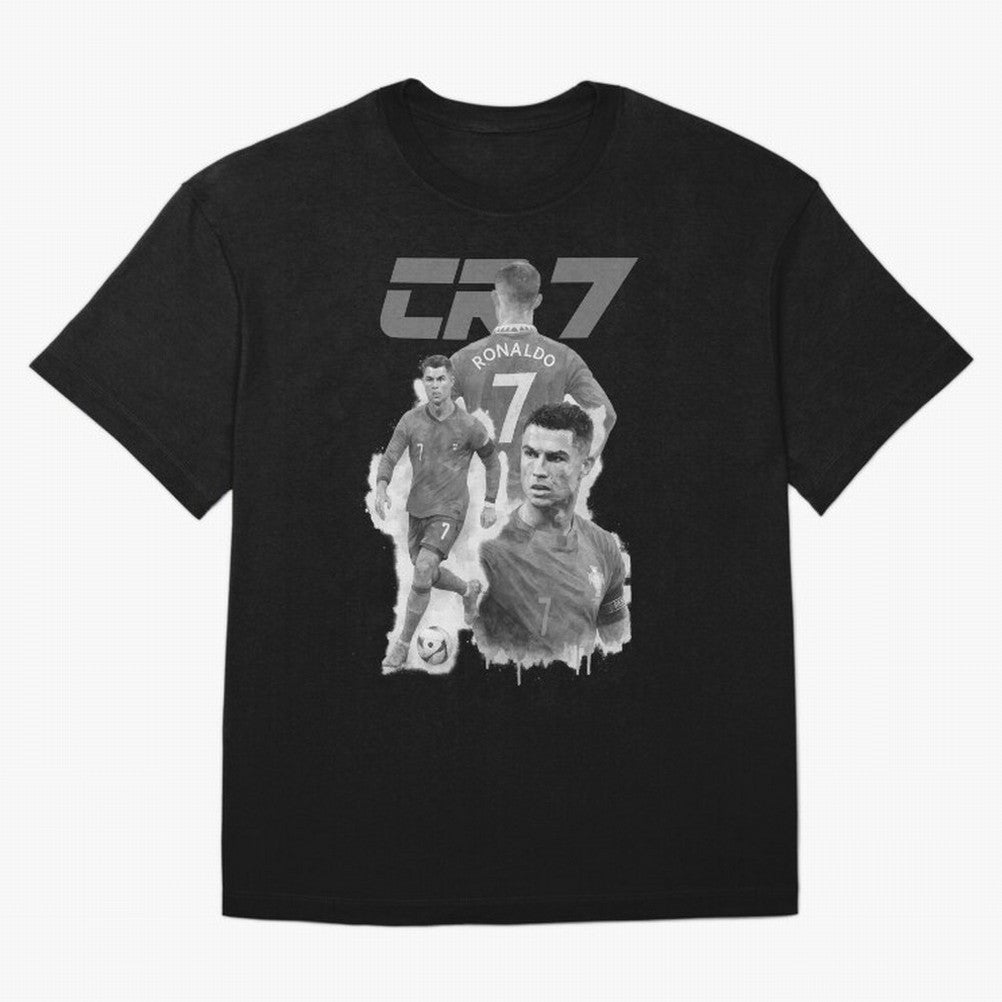 CR7 Cristiano Ronaldo illustration ink black white watercolour Oversized T-Shirt Fuel Your Fan Pride for FIFA World Cup 2026 USA Canada Mexico Featuring Mbappe and Neymar, Argentina Energy, Worldwide Fan Energy, Dramatic Goals, Stadium Lights and