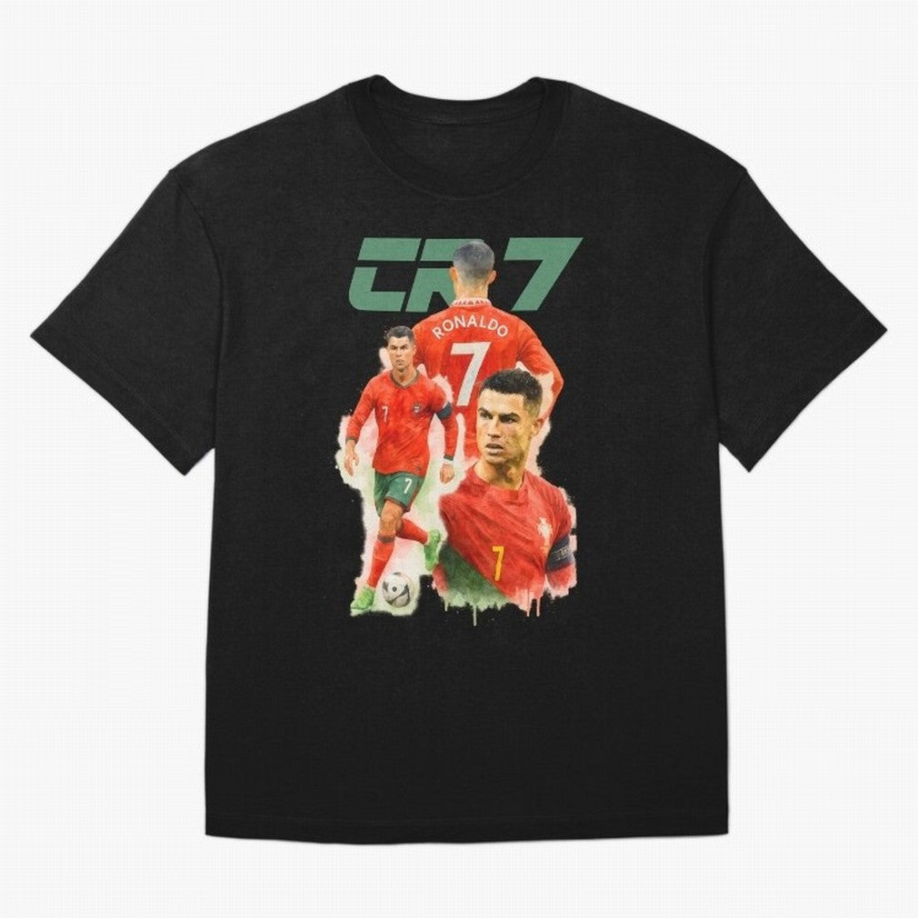 CR7 Cristiano Ronaldo illustration watercolour Oversized T-Shirt Build FIFA World Cup 2026 Group Stage Spirit, Made for Netherlands, Messi, Soccer Culture, Superstar Moments, National Team Dreams and Competitive Fire; Perfect for People Who Love