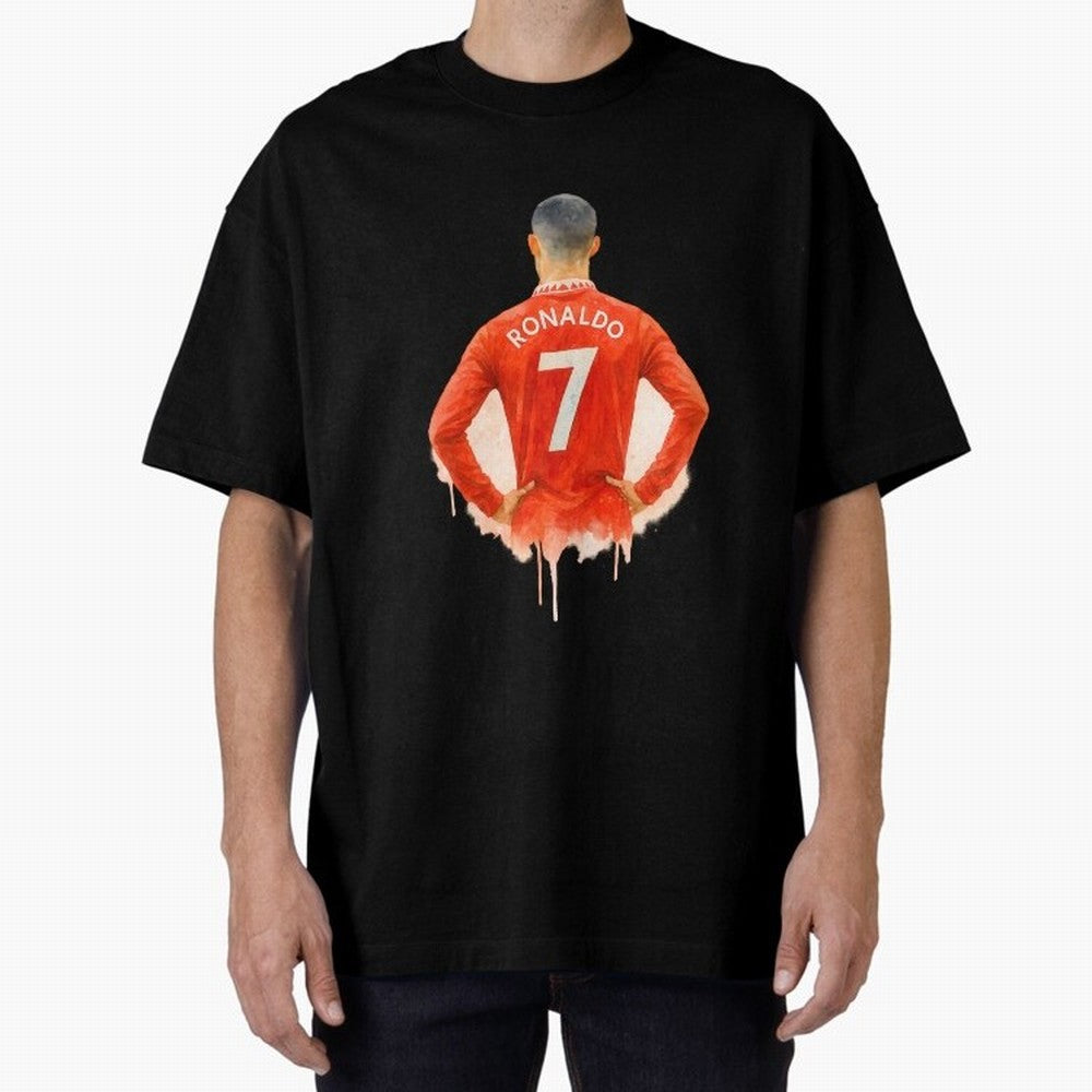CR7 Cristiano Ronaldo potrait art a powerful moment artwork Oversized T-Shirt Show Match Day Excitement for Match Day Hype around FIFA World Cup 2026 Group Stage, Haaland and Mbappe, France, Supporter Pride, Iconic Celebrations, Legendary Names and