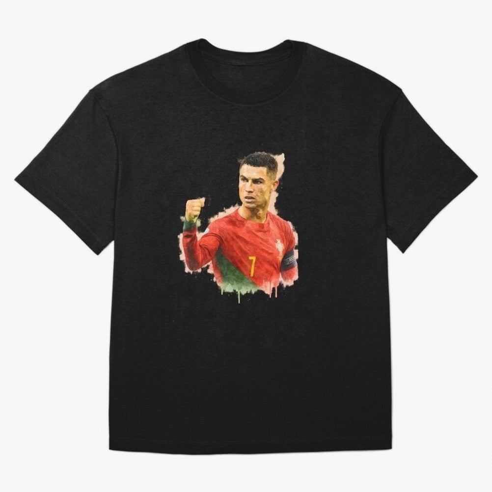 CR7 Cristiano Ronaldo potrait a powerful moment artwork Oversized T-Shirt Relive Match Day Hype around FIFA World Cup 2026, Cristiano Ronaldo, Argentina, France and Brazil, Stadium Memories, Football Loyalty, International Chants and Championship
