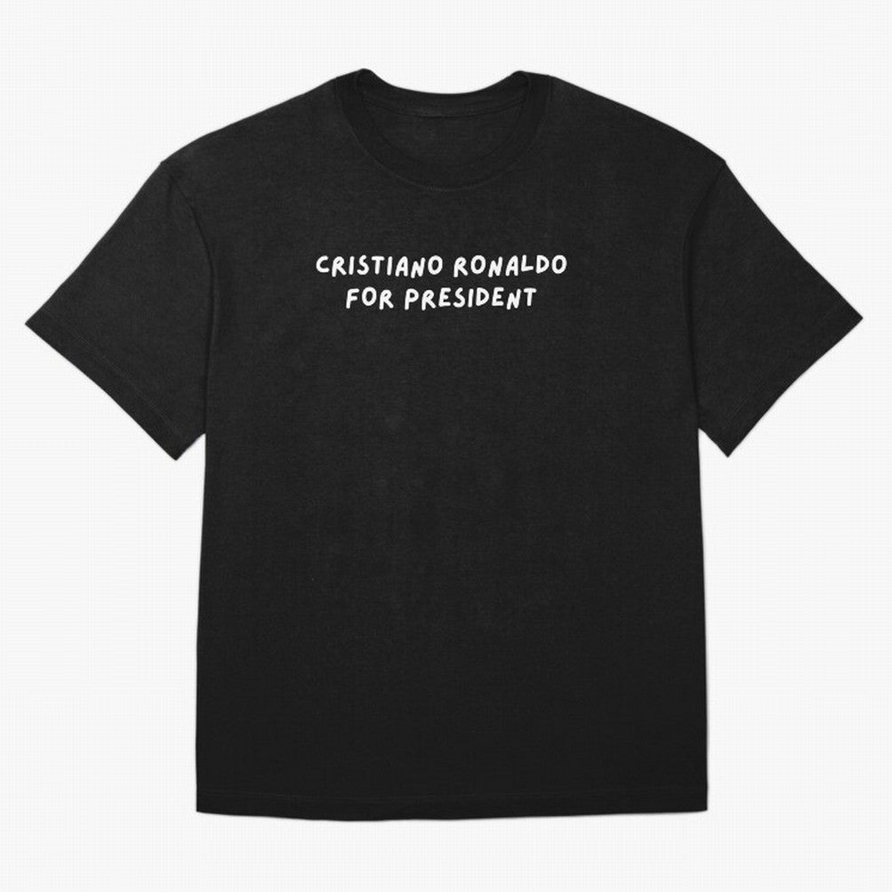 Cristiano Ronaldo for President Oversized T-Shirt Celebrate Global Football Passion for FIFA World Cup 2026 USA Canada Mexico, Filled with Messi and Cristiano Ronaldo, England, France and Netherlands, Match Day Excitement, Supporter Culture, Golden