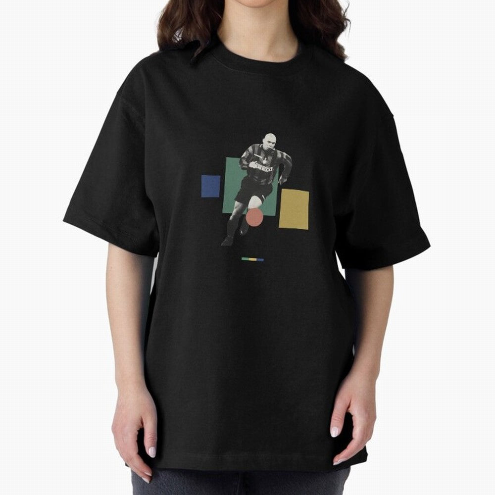 Ronaldo Nazario R9 Oversized T-Shirt Feel International Energy from FIFA World Cup 2026 USA Canada Mexico for Fans of Mbappe and Argentina, France and Brazil, Bringing Goal Celebration Energy, Supporter Heritage, Football Icons and Worldwide
