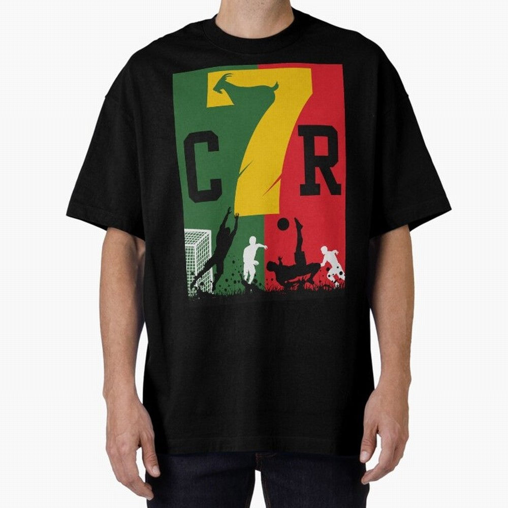 Portugal The Goat CR 7 World Cup 2026 Oversized T-Shirt Feel FIFA World Cup 2026 Group Stage Highlighting Haaland, Spain and Netherlands Energy, Game Day Rituals, Football Legends, Country Pride and the Road to the Final; Great for Watch Parties,