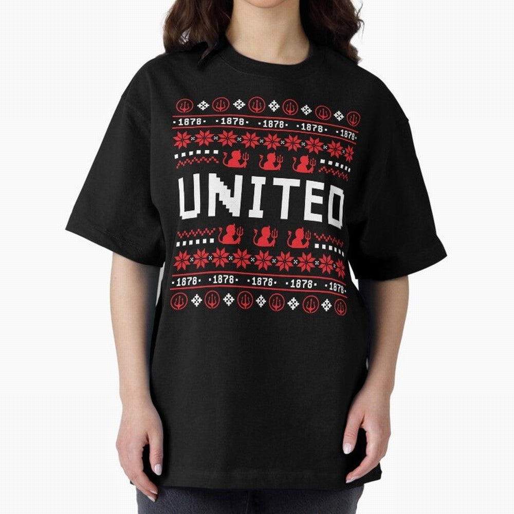 Manchester United Christmas Oversized T-Shirt Carry Match Day Hype around FIFA World Cup 2026 Group Stage, Mbappe and Neymar, Brazil, Portugal and Argentina, Tournament Hype, Historic Matchups, Family Viewing Parties and Global Sports Pride;