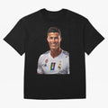 smiling Cristiano Ronaldo Oversized T-Shirt Bring Retro Soccer Energy to FIFA World Cup 2026 Spirit, Filled with England, Messi, Stadium Chants, National Pride, Trophy Dreams and Unforgettable Football Memories; Created for Match Day Parties,