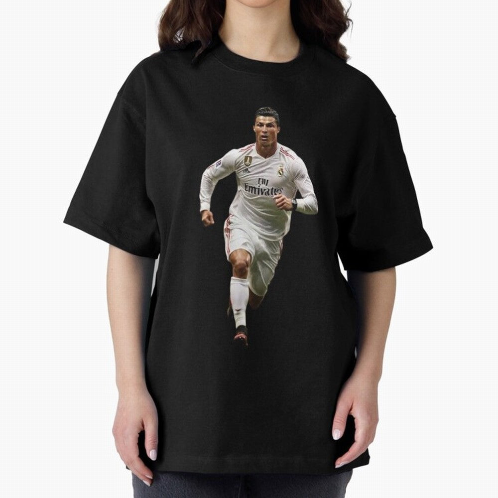Cristiano Ronaldo runner Oversized T-Shirt Bring Home Match Day Hype around FIFA World Cup 2026, Mbappe, Argentina and Brazil, Stadium Chants, National Pride, Trophy Dreams and Unforgettable Football Memories; Built for Supporters Chasing Trophy