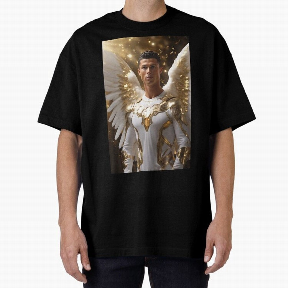 Cristiano Ronaldo angel 1 Oversized T-Shirt Show Fan Pride Across FIFA World Cup 2026 USA Canada Mexico Built around Cristiano Ronaldo, Spain Energy, Fan Favorite Moments, National Team Passion, Big Match Drama and Soccer History; Great for Watch