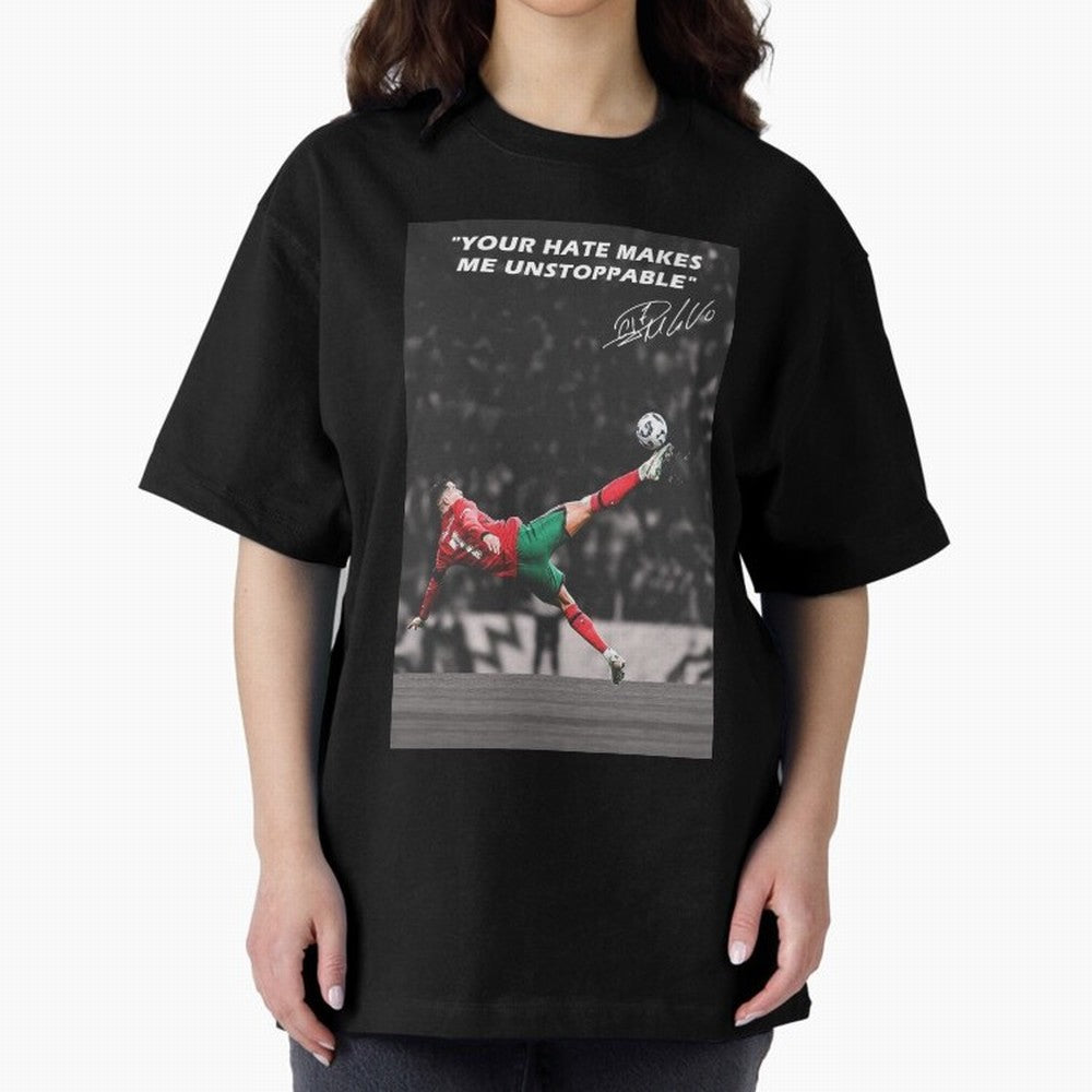 Cristiano Ronaldo Inspiration Oversized T-Shirt Spotlight FIFA World Cup 2026 Group Stage with Haaland, Netherlands Energy, Retro Football Energy, Iconic Rivalries, Trophy Chase Drama and Stadium Atmosphere; Built for Supporters Chasing Trophy