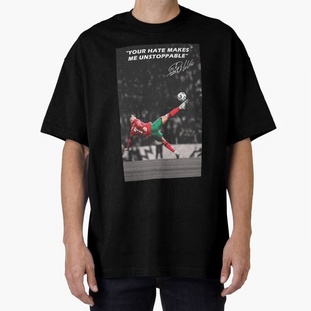 Cristiano Ronaldo Inspiration Oversized T-Shirt Spotlight FIFA World Cup 2026 Group Stage with Haaland, Netherlands Energy, Retro Football Energy, Iconic Rivalries, Trophy Chase Drama and Stadium Atmosphere; Built for Supporters Chasing Trophy