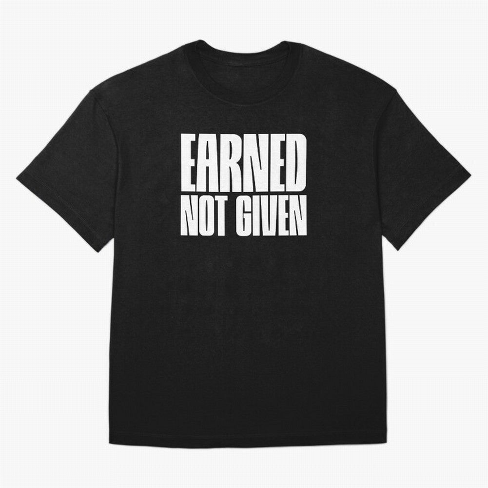 Earned not given white Oversized T-Shirt Show Your Tournament Heart for Global Football Passion for FIFA World Cup 2026 USA Canada Mexico, with Mbappe, Argentina and Brazil, Stadium Chants, National Pride, Trophy Dreams and Unforgettable Football