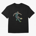 Cyberpunk Cristiano Ronaldo: Futuristic CR7 Kicking Glowing Soccer Ball Fan Art Oversized T-Shirt Support Your Favorite Stars during FIFA World Cup 2026 for Fans of CR7 and Messi and England, France and Netherlands, Bringing Soccer Culture,