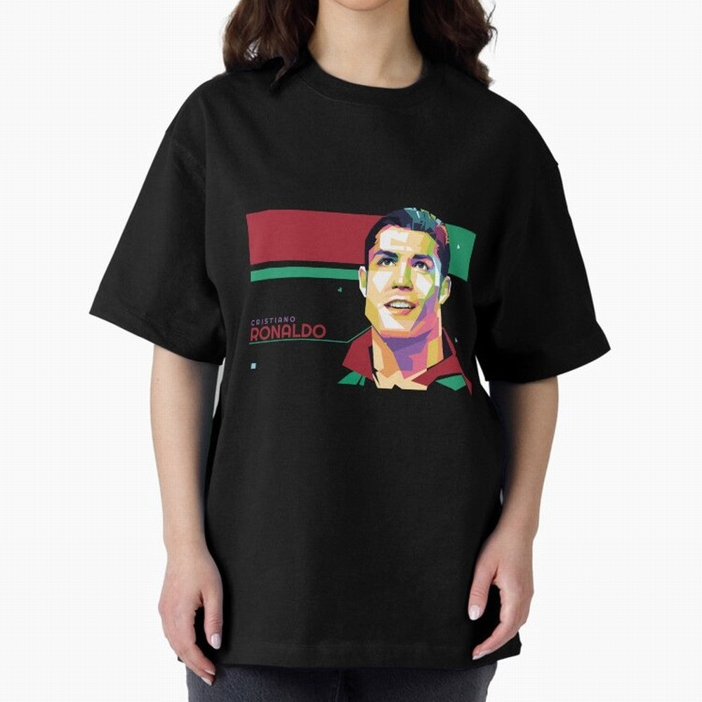 Cristiano Ronaldo ¨C Legendary Football Star & GOAT Artwork Oversized T-Shirt Bring a Vintage Feel to FIFA World Cup 2026 Group Stage Spirit, Made for France and Portugal, Cristiano Ronaldo, Stadium Memories, Football Loyalty, International Chants
