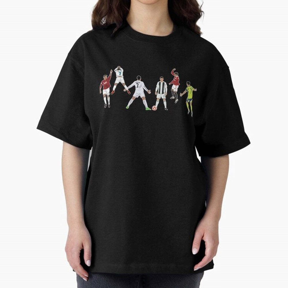 Ronaldo Forever Minimalist Career Goal Celebrations Oversized T-Shirt Elevate FIFA World Cup 2026 for Fans of Haaland and Portugal, Bringing Retro Football Energy, Iconic Rivalries, Trophy Chase Drama and Stadium Atmosphere; Built for Supporters