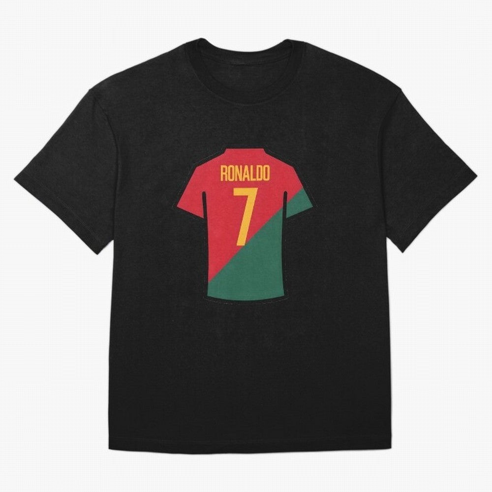 Ronaldo Portugal Jersey Oversized T-Shirt Celebrate the Biggest Stage of FIFA World Cup 2026 for Fans of Cristiano Ronaldo and Germany, Bringing Vintage Soccer Flavor, Modern Football Stars, National Flags and Final Night Emotion; Made for Die Hard