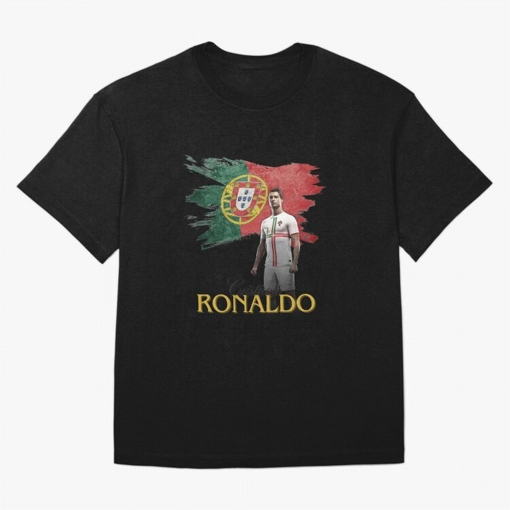 Cristiano Ronaldo - Portugal Flag Tribute (SIUUU!) Oversized T-Shirt Fuel FIFA World Cup 2026 Spirit, Celebrating Germany, Cristiano Ronaldo, Haaland and CR7, Stadium Memories, Football Loyalty, International Chants and Championship Tradition;