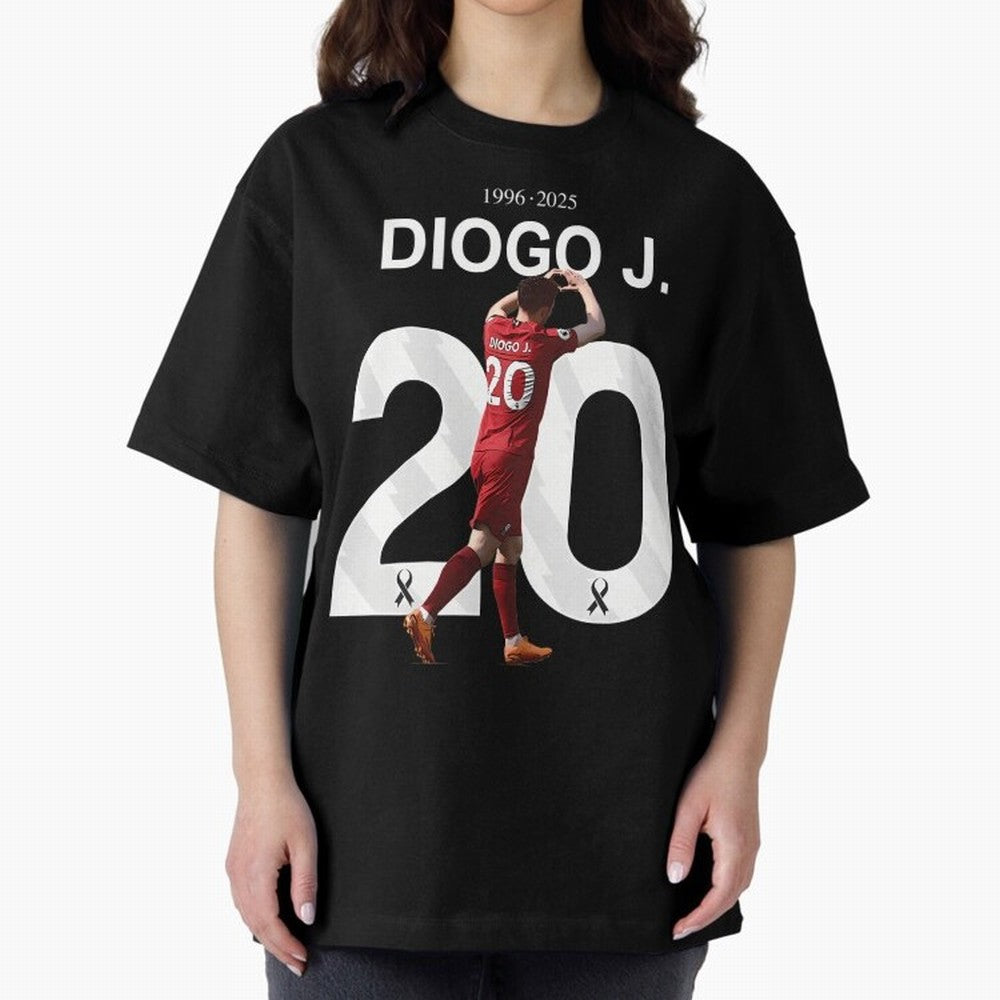 Diogo Jota Oversized T-Shirt Show Match Day Excitement for FIFA World Cup 2026 Group Stage Spirit, Highlighting Argentina and Brazil, Messi, Neymar and Mbappe, Match Day Excitement, Supporter Culture, Golden Goals and Global Football Passion; Made