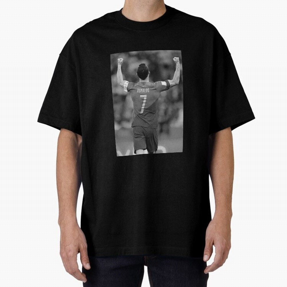 Cristiano Ronaldo Oversized T-Shirt Feel the Roar of Global Football Passion for FIFA World Cup 2026, with Neymar, Haaland and Cristiano Ronaldo, Spain, Championship Spirit, Famous Goals, Roaring Crowds and International Football Unity; Great for