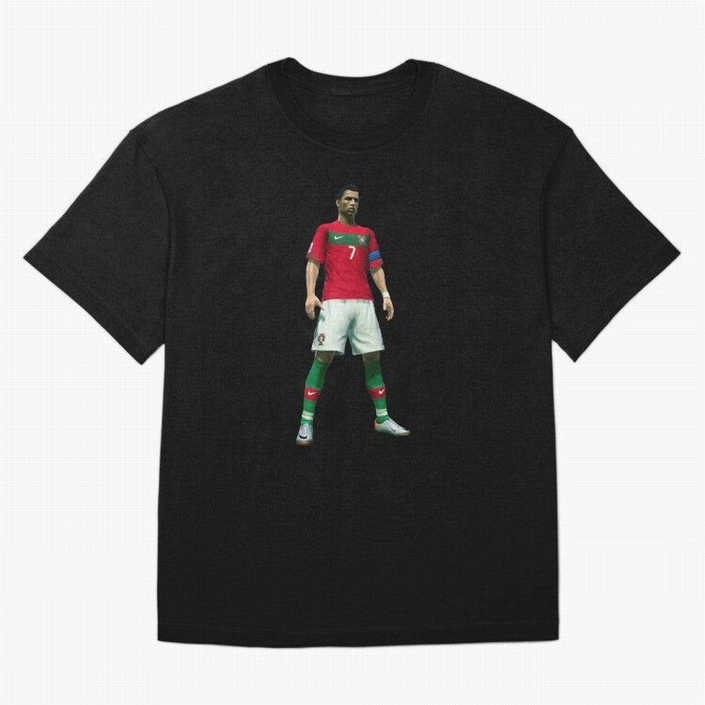 CR7 PES Oversized T-Shirt Carry the Dream of FIFA World Cup 2026 Spirit, Capturing Spain, Messi, Sports Nostalgia, International Competition, Famous Players and Unforgettable Victories; Created for Match Day Parties, Soccer Gifts, Fan Photos,