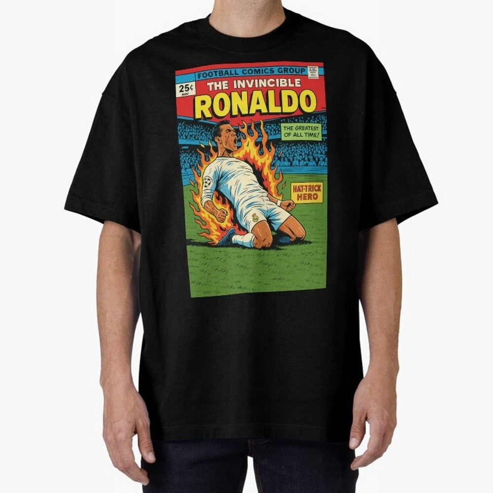 CR7 Comic Oversized T-Shirt Bring Legendary Rivalry Energy to FIFA World Cup 2026 USA Canada Mexico Spirit, Connected to France, Haaland and Mbappe, Match Day Excitement, Supporter Culture, Golden Goals and Global Football Passion; Made for Die