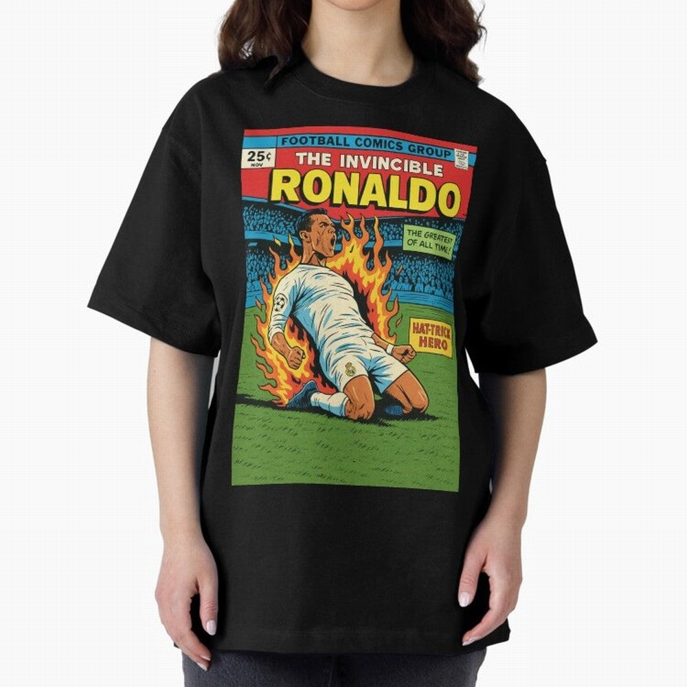 CR7 Comic Oversized T-Shirt Bring Legendary Rivalry Energy to FIFA World Cup 2026 USA Canada Mexico Spirit, Connected to France, Haaland and Mbappe, Match Day Excitement, Supporter Culture, Golden Goals and Global Football Passion; Made for Die
