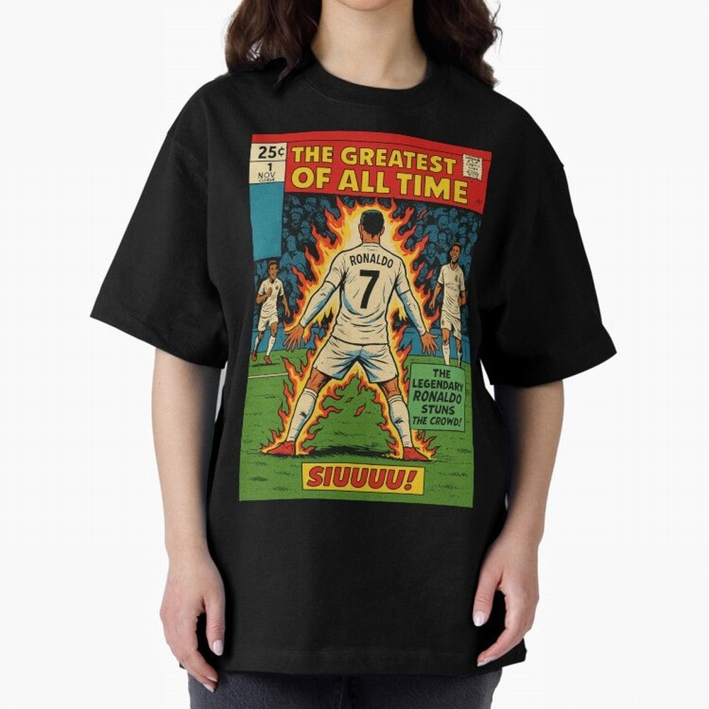 CR7 comic cover Oversized T-Shirt Celebrate Global Passion for FIFA World Cup 2026 Group Stage Spirit, Filled with Argentina, France and Brazil, Cristiano Ronaldo, Stadium Memories, Football Loyalty, International Chants and Championship Tradition;