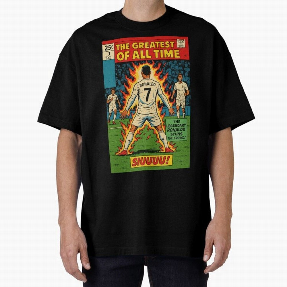 CR7 comic cover Oversized T-Shirt Celebrate Global Passion for FIFA World Cup 2026 Group Stage Spirit, Filled with Argentina, France and Brazil, Cristiano Ronaldo, Stadium Memories, Football Loyalty, International Chants and Championship Tradition;