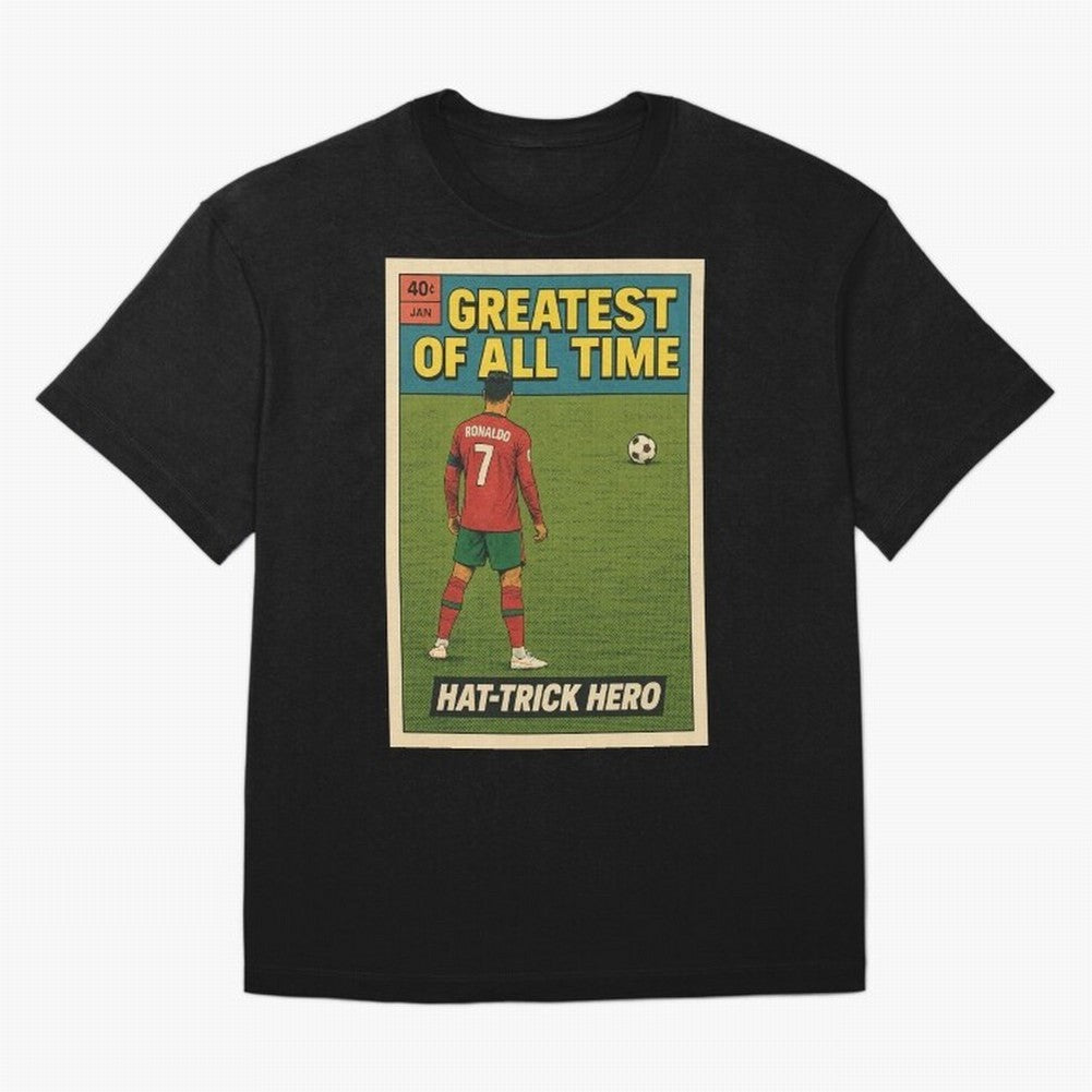 CR7 Comic Oversized T-Shirt Elevate Global Football Passion for FIFA World Cup 2026 USA Canada Mexico, Centered on Haaland, France and Portugal, Vintage Soccer Flavor, Modern Football Stars, National Flags and Final Night Emotion; Made for Die Hard