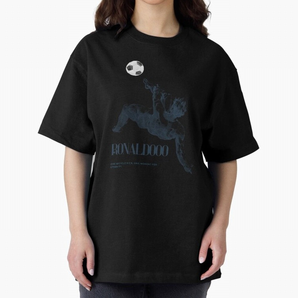 Artistic Strike Oversized T-Shirt Celebrate Football Heritage in FIFA World Cup 2026 Group Stage for Fans of Messi and Cristiano Ronaldo and Spain, Bringing Football Festival Excitement, Trophy Ambitions, Country Rivalries and Star Player Buzz;