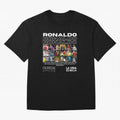 Cristiano Ronaldo CR7 Collage Oversized T-Shirt Cheer for FIFA World Cup 2026 Spirit, Highlighting England, Messi, CR7 and Mbappe, Championship Spirit, Famous Goals, Roaring Crowds and International Football Unity; Perfect for Supporters Who Want