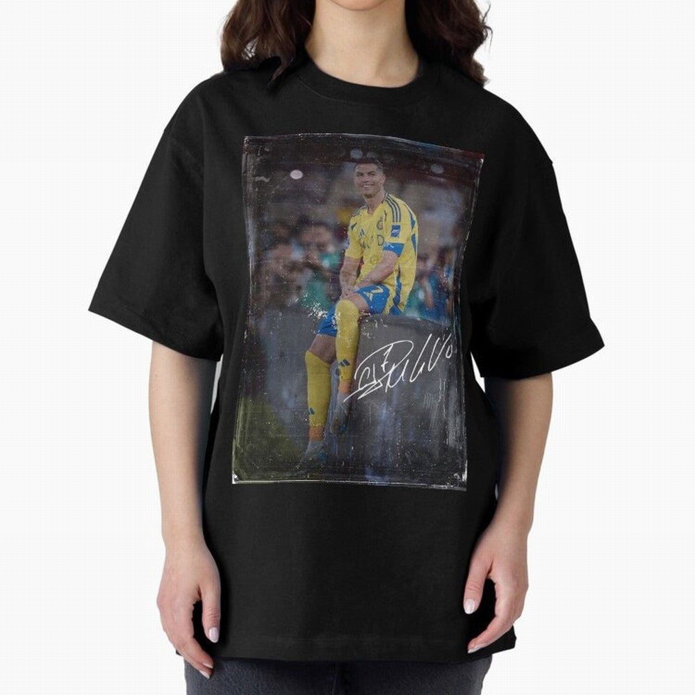 Cristiano Ronaldo Oversized T-Shirt Cheer for FIFA World Cup 2026 Spirit, Inspired by Portugal, Spain and Germany, Mbappe, Worldwide Fan Energy, Dramatic Goals, Stadium Lights and Championship Celebrations; Ideal for Fans Who Follow Messi,