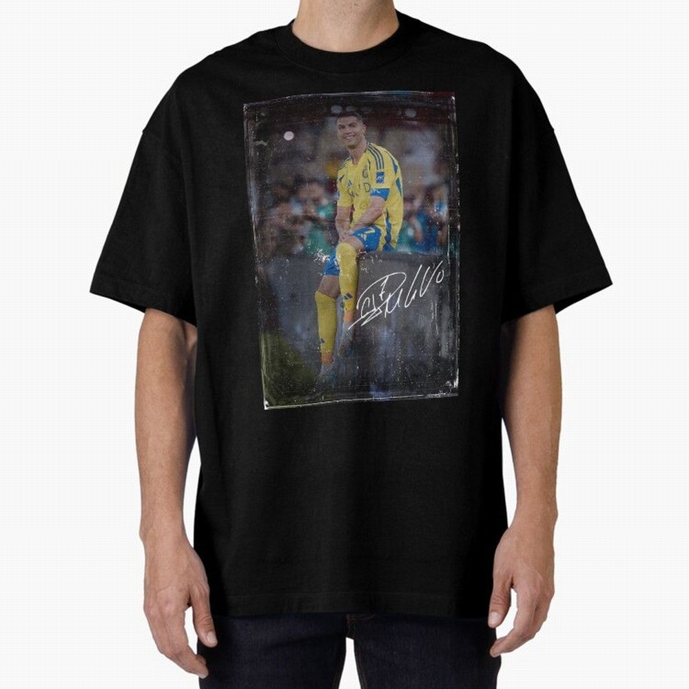 Cristiano Ronaldo Oversized T-Shirt Cheer for FIFA World Cup 2026 Spirit, Inspired by Portugal, Spain and Germany, Mbappe, Worldwide Fan Energy, Dramatic Goals, Stadium Lights and Championship Celebrations; Ideal for Fans Who Follow Messi,