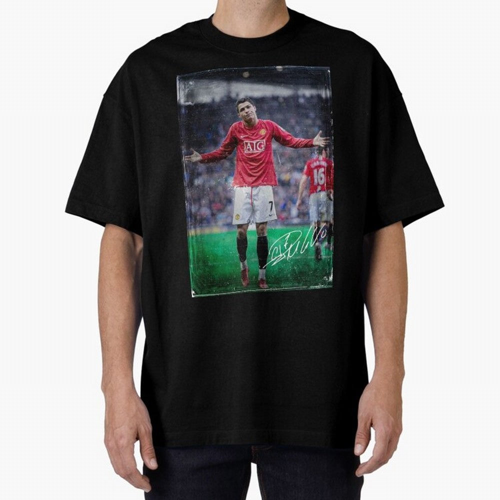 Cristiano Ronaldo Oversized T-Shirt Capture FIFA World Cup 2026 USA Canada Mexico for Fans of Neymar, Haaland and Cristiano Ronaldo and France, Bringing Championship Spirit, Famous Goals, Roaring Crowds and International Football Unity; Made for