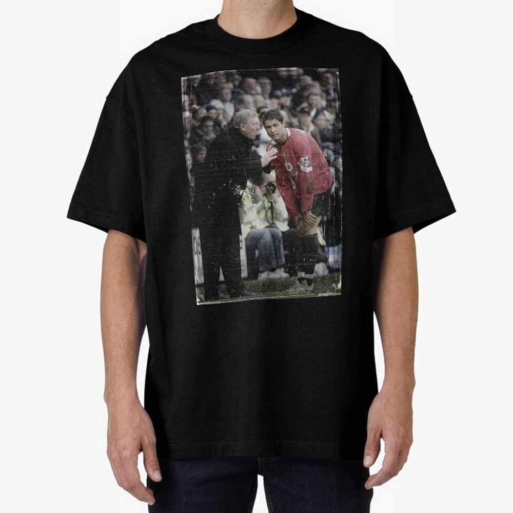 Sir Alex Ferguson and Cristiano Ronaldo Oversized T-Shirt Support FIFA World Cup 2026 Group Stage Highlighting Haaland, Brazil Energy, Game Day Rituals, Football Legends, Country Pride and the Road to the Final; Ideal for Fans Who Follow Messi,