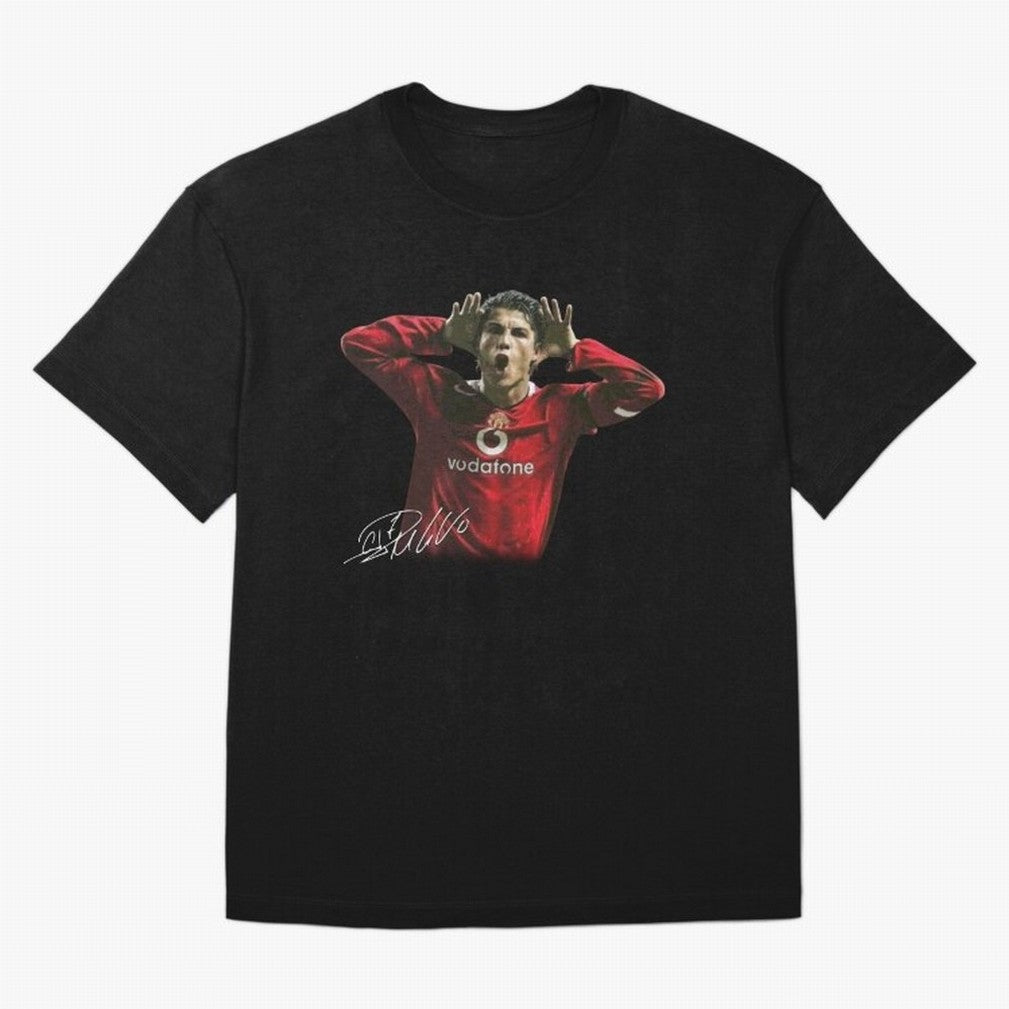 Cristiano Ronaldo T-Shirt Young Manchester Ronaldo - Celebration Oversized T-Shirt Honor the Football Icons of Match Day Hype around FIFA World Cup 2026 Group Stage, Haaland and Mbappe, Germany, Football History, Final Match Energy, Crowd Noise and