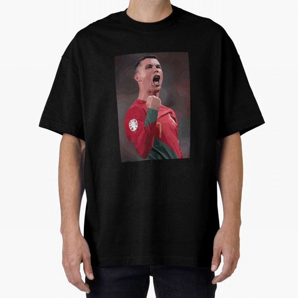 Cristiano Ronaldo Oversized T-Shirt Represent FIFA World Cup 2026 Group Stage Celebrating CR7, France and Portugal Energy, Soccer Culture, Superstar Moments, National Team Dreams and Competitive Fire; Great for Watch Parties, Sports Bars, Family